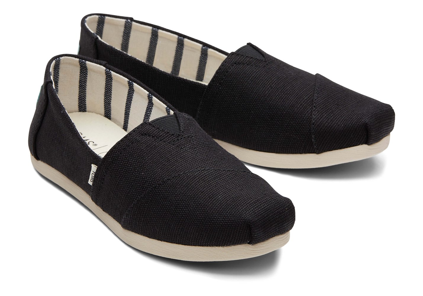 Toms Espadryle Damskie Czarne - Alpargata Heritage Płócienne - 10QLAFXRE